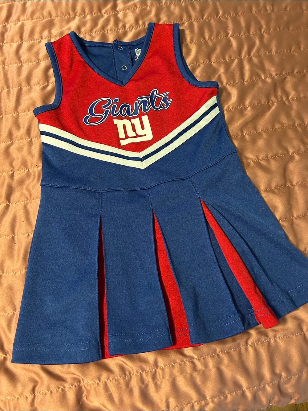 NFL Giants Kids Cheer Tank Top in Red and Navy with Yellow Accents